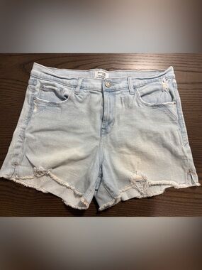 Kensie Light Wash Distressed Denim Cutoff Shorts